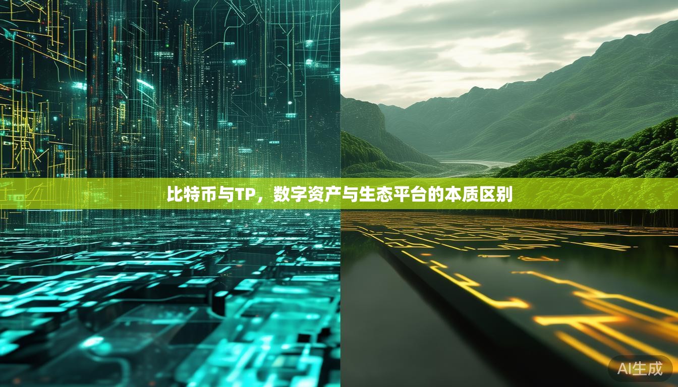 比特币与TP，数字资产与生态平台的本质区别